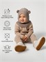 Шапка шлем с ушками мишки детская Amarobaby Pure Love Snug вязаная, коричневый AB-OD24-PLS16/12-44