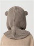 Шапка шлем с ушками мишки детская Amarobaby Pure Love Snug вязаная, коричневый AB-OD24-PLS16/12-44