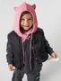 Шапка капор с ушками кошки детская Amarobaby Pure Love Kitty вязаная, розовый AB-OD24-PLK16/06-50