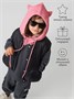 Шапка капор с ушками кошки детская Amarobaby Pure Love Kitty вязаная, розовый AB-OD24-PLK16/06-50