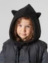 Шапка капор с ушками кошки детская Amarobaby Pure Love Kitty вязаная, черный AB-OD24-PLK16/09-50