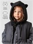 Шапка капор с ушками кошки детская Amarobaby Pure Love Kitty вязаная, черный AB-OD24-PLK16/09-50
