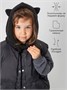 Шапка капор с ушками кошки детская Amarobaby Pure Love Kitty вязаная, черный AB-OD24-PLK16/09-50