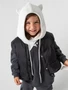 Шапка капор с ушками кошки детская Amarobaby Pure Love Kitty вязаная, молочный AB-OD24-PLK16/33-50