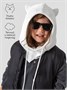 Шапка капор с ушками кошки детская Amarobaby Pure Love Kitty вязаная, молочный AB-OD24-PLK16/33-50