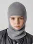 Шапка шлем детская Amarobaby Pure Love Cold вязаная, серый AB-OD24-PLC16/11-46