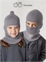 Шапка шлем детская Amarobaby Pure Love Cold вязаная, серый AB-OD24-PLC16/11-46