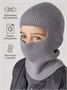 Шапка шлем детская Amarobaby Pure Love Cold вязаная, серый AB-OD24-PLC16/11-46