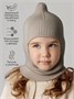 Шапка шлем детская Amarobaby Pure Love Cold вязаная, коричневый AB-OD24-PLC16/12-46
