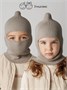 Шапка шлем детская Amarobaby Pure Love Cold вязаная, коричневый AB-OD24-PLC16/12-46