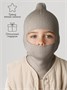 Шапка шлем детская Amarobaby Pure Love Cold вязаная, коричневый AB-OD24-PLC16/12-46