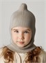 Шапка шлем детская Amarobaby Pure Love Cold вязаная, коричневый AB-OD24-PLC16/12-46