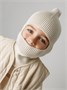 Шапка шлем детская Amarobaby Pure Love Cold вязаная, молочный AB-OD24-PLC16/33-46
