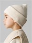 Шапка шлем детская Amarobaby Pure Love Cold вязаная, молочный AB-OD24-PLC16/33-46