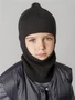 Шапка шлем детская Amarobaby Pure Love Cold вязаная, черный AB-OD24-PLC16/09-46