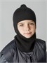 Шапка шлем детская Amarobaby Pure Love Cold вязаная, черный AB-OD24-PLC16/09-46