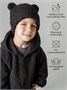 Шапка плюшевая с ушками мишки детская Amarobaby Plush, черный AB-OD24-P16/09-50