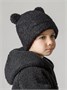 Шапка плюшевая с ушками мишки детская Amarobaby Plush, черный AB-OD24-P16/09-50