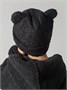 Шапка плюшевая с ушками мишки детская Amarobaby Plush, черный AB-OD24-P16/09-50