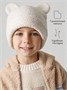 Шапка плюшевая с ушками мишки детская Amarobaby Plush, молочный AB-OD24-P16/33-50