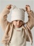 Шапка плюшевая с ушками мишки детская Amarobaby Plush, молочный AB-OD24-P16/33-50