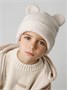 Шапка плюшевая с ушками мишки детская Amarobaby Plush, молочный AB-OD24-P16/33-50
