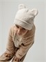 Шапка плюшевая с ушками мишки детская Amarobaby Plush, молочный AB-OD24-P16/33-50