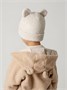 Шапка плюшевая с ушками мишки детская Amarobaby Plush, молочный AB-OD24-P16/33-50