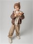 Шапка плюшевая с ушками мишки детская Amarobaby Plush, коричневый AB-OD24-P16/12-50