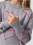Свитер детский вязаный Amarobaby HEART, цвет серый AB-OD24-H26/11-122
