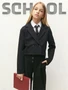 Пиджак трикотажный укороченный для девочки Amarobaby Study Short, черный AB-OD24-SS3002/09-134