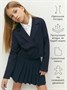 Пиджак трикотажный укороченный для девочки Amarobaby Study Short, синий AB-OD24-SS3002/20-134