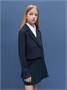 Пиджак трикотажный укороченный для девочки Amarobaby Study Short, синий AB-OD24-SS3002/20-134