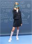 Пиджак трикотажный укороченный для девочки Amarobaby Study Short, синий AB-OD24-SS3002/20-134
