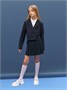 Пиджак трикотажный укороченный для девочки Amarobaby Study Short, синий AB-OD24-SS3002/20-134