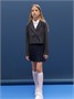 Пиджак трикотажный укороченный для девочки Amarobaby Study Short, серый AB-OD24-SS3002/11-134