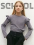 Лонгслив детский с рюшами на рукавах Amarobaby Ruffle, цвет серый AB-OD24-R44/11-122