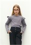 Лонгслив детский с рюшами на рукавах Amarobaby Ruffle, цвет серый AB-OD24-R44/11-122
