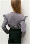 Лонгслив детский с рюшами на рукавах Amarobaby Ruffle, цвет серый AB-OD24-R44/11-122