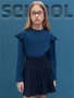 Лонгслив детский с рюшами на рукавах Amarobaby Ruffle, цвет синий AB-OD24-R44/20-122