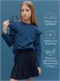 Лонгслив детский с рюшами на рукавах Amarobaby Ruffle, цвет синий AB-OD24-R44/20-122