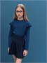 Лонгслив детский с рюшами на рукавах Amarobaby Ruffle, цвет синий AB-OD24-R44/20-122