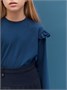 Лонгслив детский с рюшами на рукавах Amarobaby Ruffle, цвет синий AB-OD24-R44/20-122