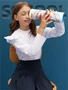 Лонгслив детский с рюшами на рукавах Amarobaby Ruffle, цвет белый AB-OD24-R44/00-122