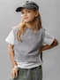 Жилет вязаный детский Amarobaby BOW, цвет серый AB-OD24-KNIT10B/11-128