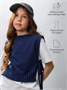 Жилет вязаный детский Amarobaby BOW, цвет синий AB-OD24-KNIT10B/20-128