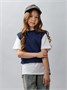 Жилет вязаный детский Amarobaby BOW, цвет синий AB-OD24-KNIT10B/20-128