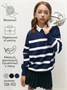 Свитер детский вязаный Amarobaby STRIP, цвет синий AB-OD24-S26/20-128