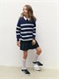 Свитер детский вязаный Amarobaby STRIP, цвет синий AB-OD24-S26/20-128
