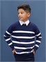 Свитер детский вязаный Amarobaby STRIP, цвет синий AB-OD24-S26/20-128